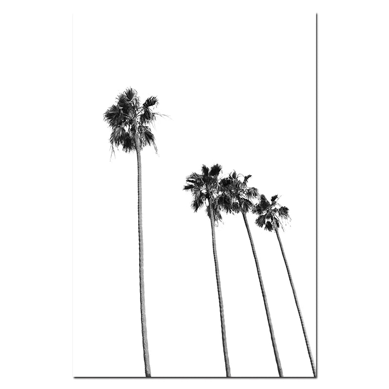 Black and White Palm Trees Posters