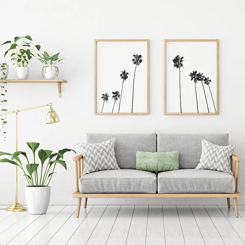 Black and White Palm Trees Posters