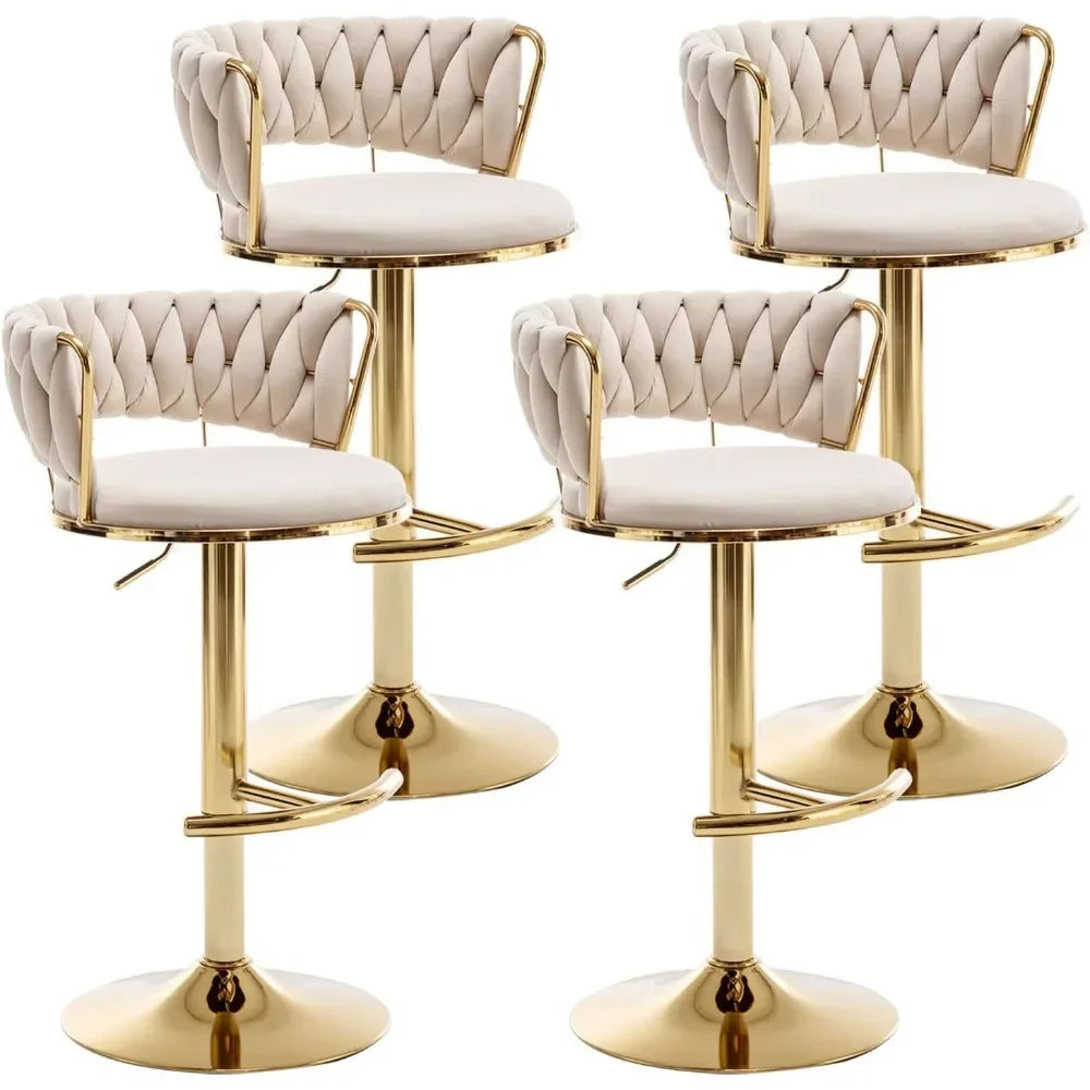 Classy Velvet Bar Stools - Set of 4