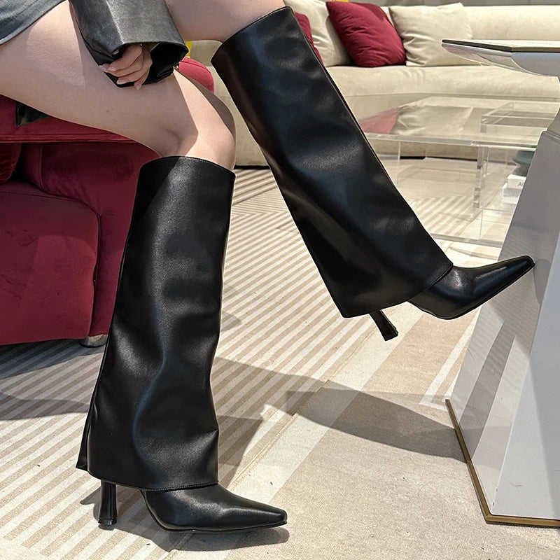 Knee High Boot with Heel